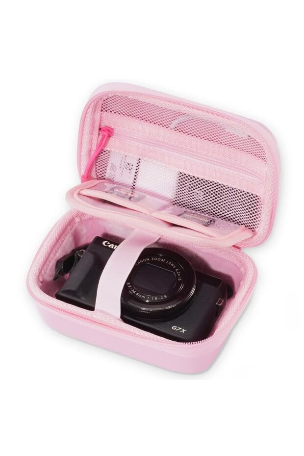 Pink Hard Shell Digital Camera Case for Canon G7X Mark III Mark II, Sony Cybershot, PowerShot SX740,
