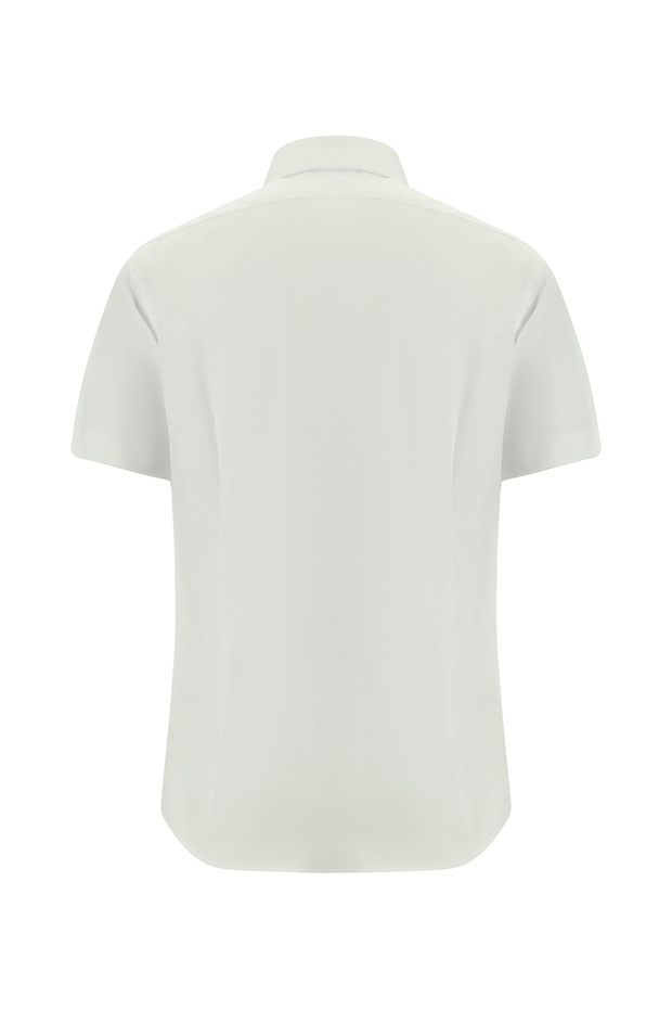 Short Sleeve Slim Fit Patterned Cotton Shirt