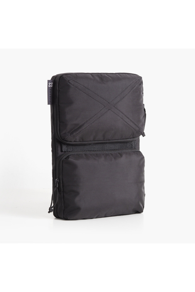 OMNI Laptop Sleeve & Organizer – Fits 13-14″ MacBook, Dell, HP – Slim Protective Laptop Case with Magnetic Fold-Flat Design & Travel Organizer Pockets (Black)