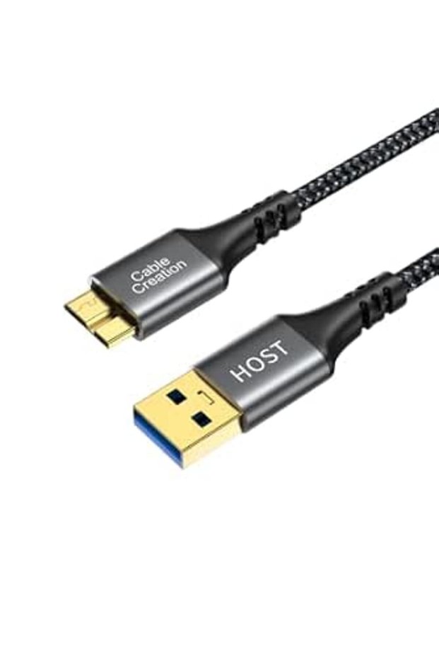 كابل USB 3.0 Micro B من CableCreation بطول 3.3 قدم، كابل USB إلى Micro B للقرص الصلب