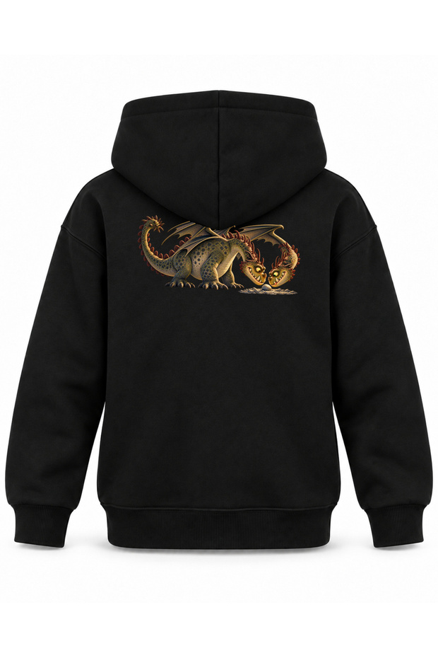 How to Train Your Dragon Two Headed Shadow Printed Black Kids Hoodie