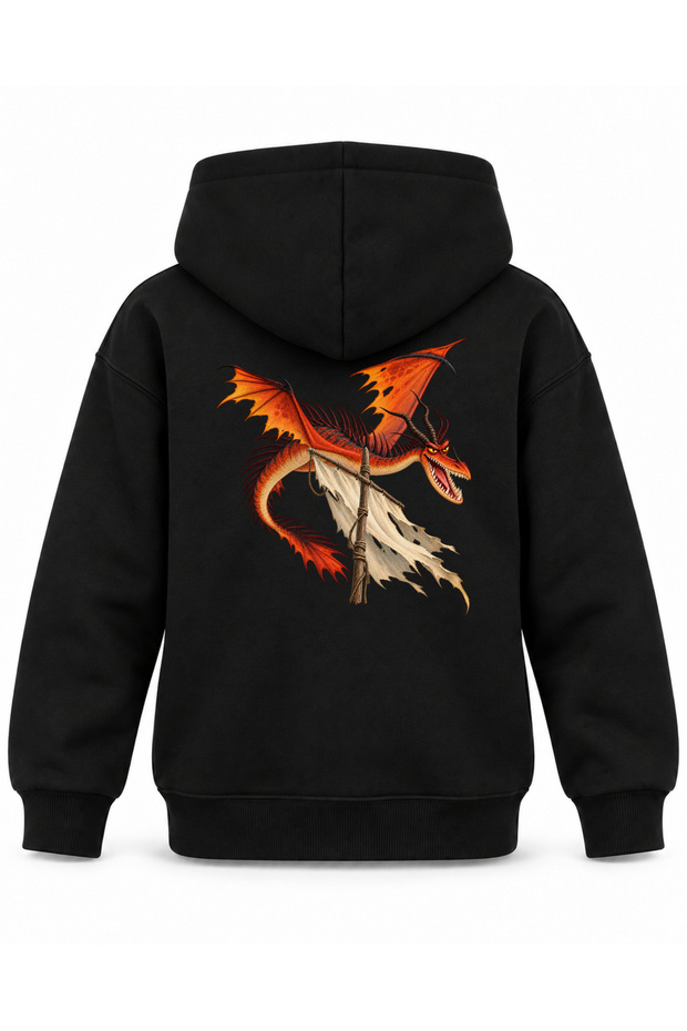 How to Train Your Dragon Red Sails Printed Black Kids Hoodie