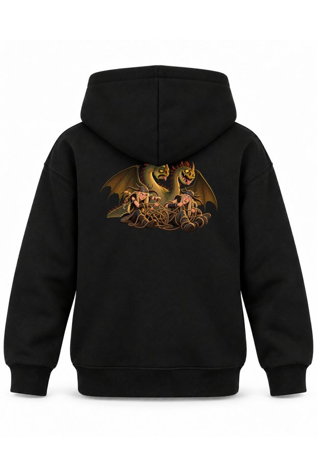How to Train Your Dragon Double Knot Printed Black Kids Hoodie