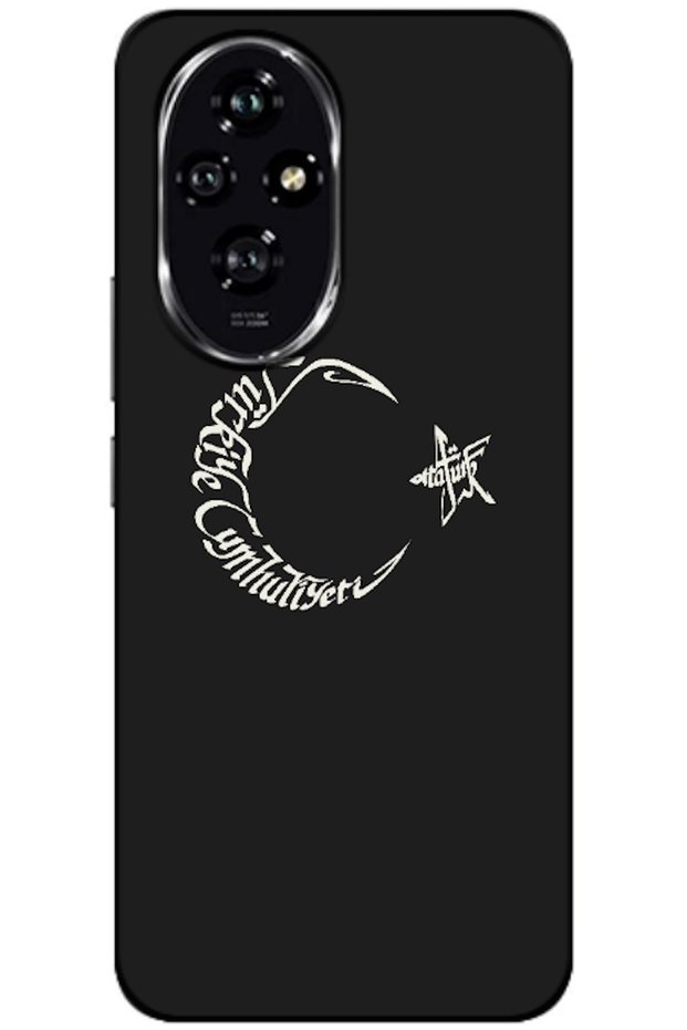 Honor Honor 200 Compatible Case Moon Star and Atatürk Silicone Case (Printed)