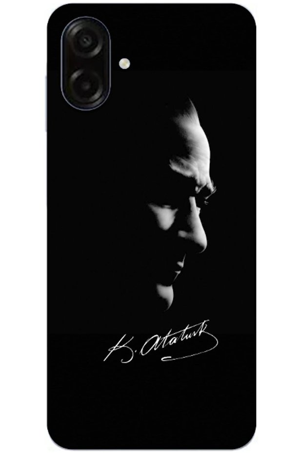Samsung Galaxy A07 Compatible Case Mustafa Kemal Atatürk Black Silicone Case (Printed)