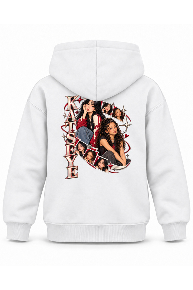 Katseye Mosaic Eye Character Printed Children's Hooded Sweatshirt