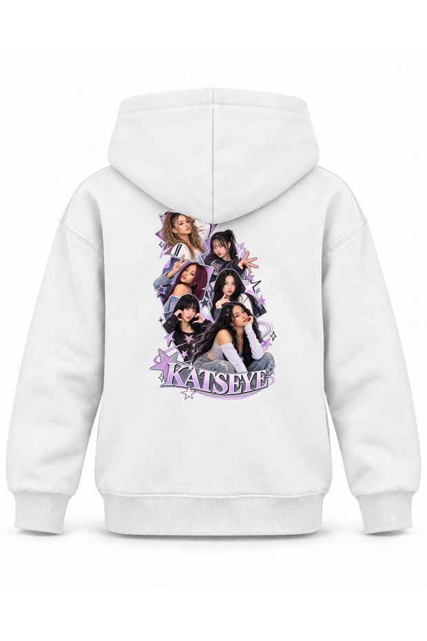 Katseye Comic Square Scene Printed Children's Hooded Sweatshirt