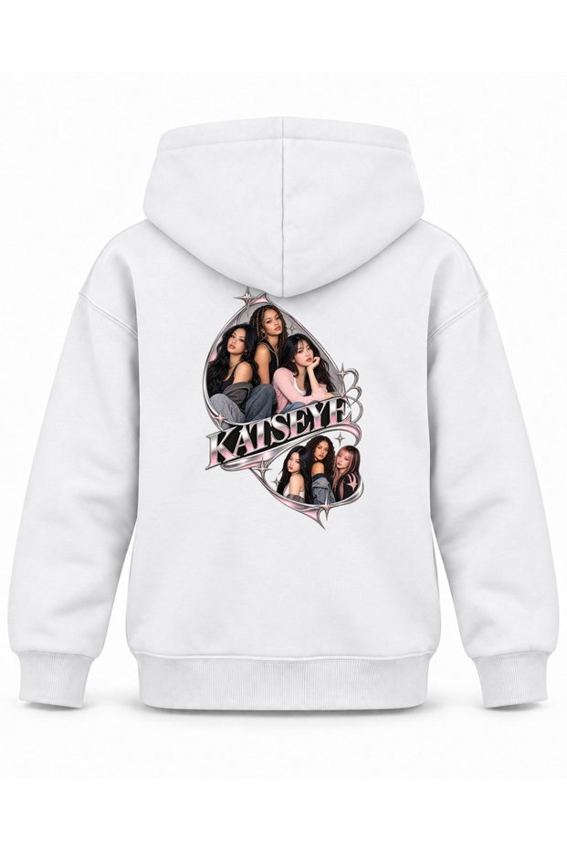 Katseye Damla Ayna Editorial Printed Children's Hooded Sweatshirt