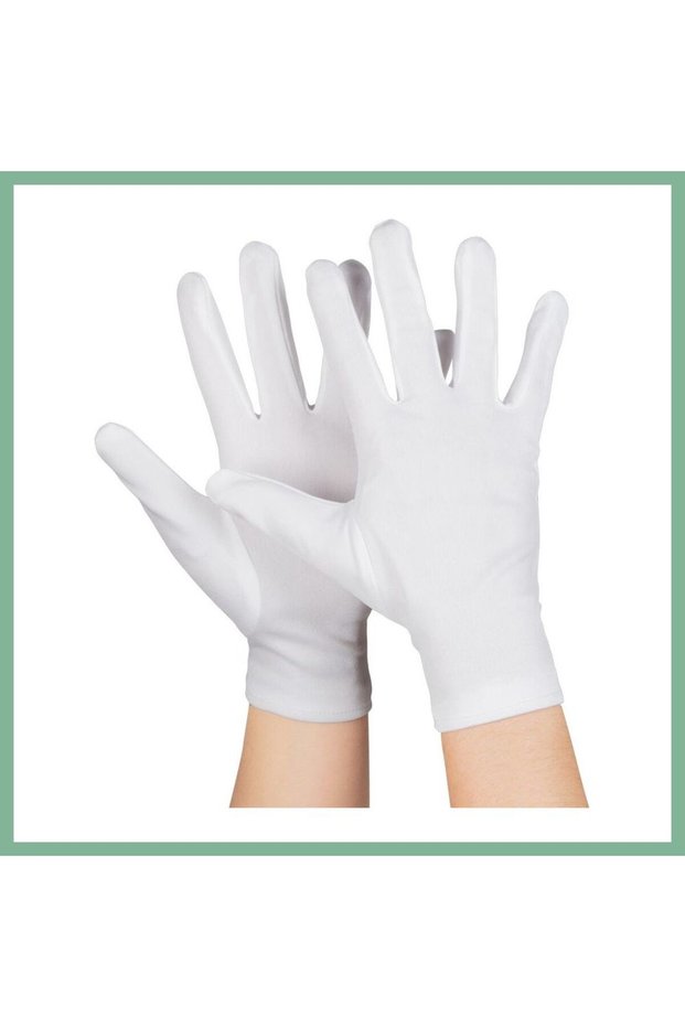 White Color Children's Boy Lycra Pantomime Gloves Bsk2026