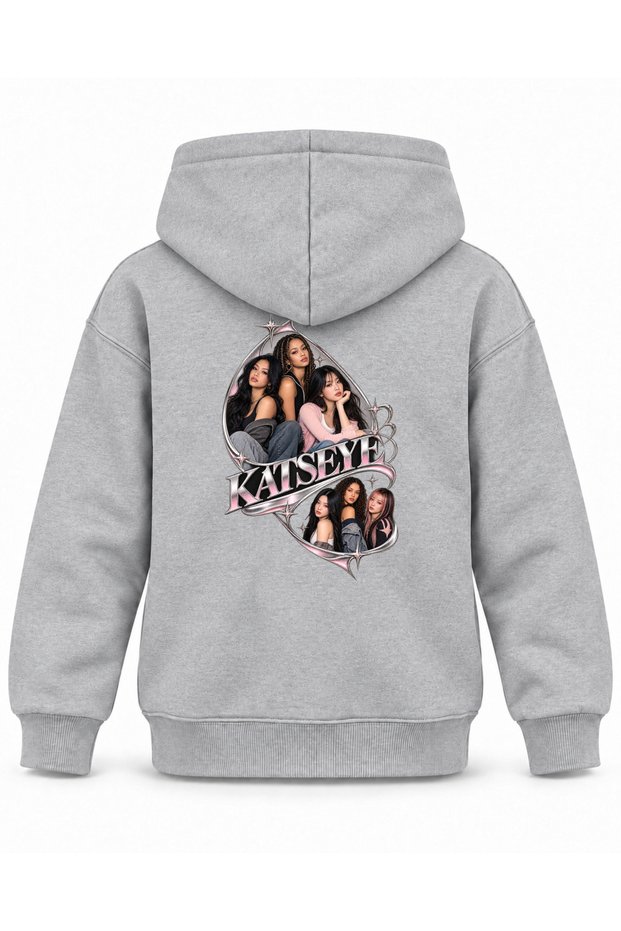 Katseye Damla Ayna Editorial Printed Children's Hooded Sweatshirt