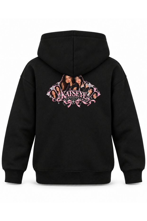Katseye Open Fan Character Printed Children's Hooded Sweatshirt
