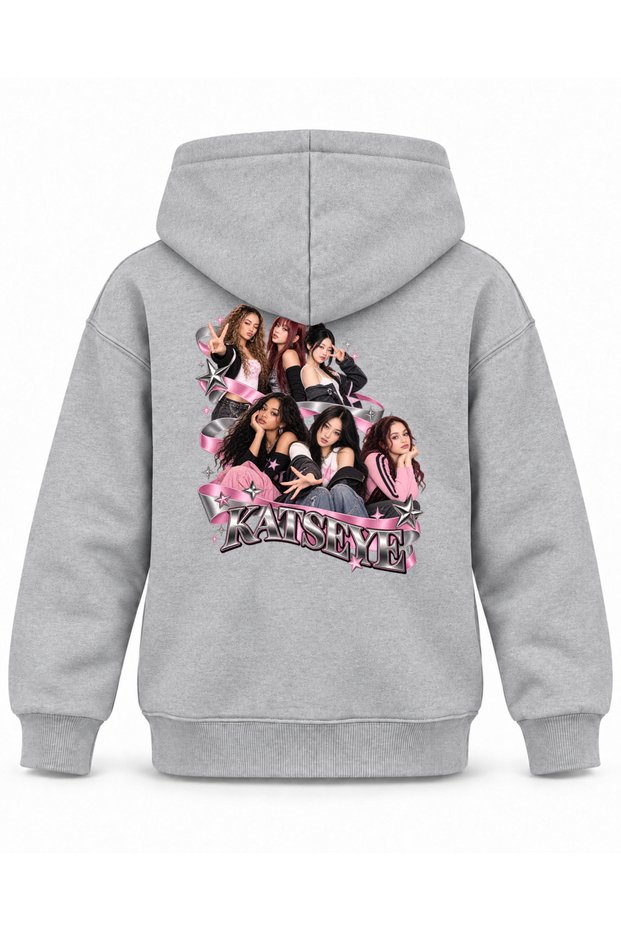 Katseye Ribbon Knot Stage Printed Children's Hooded Sweatshirt