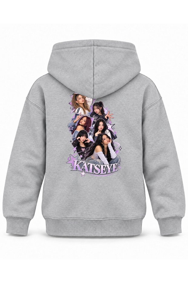 Katseye Comic Square Scene Printed Children's Hooded Sweatshirt