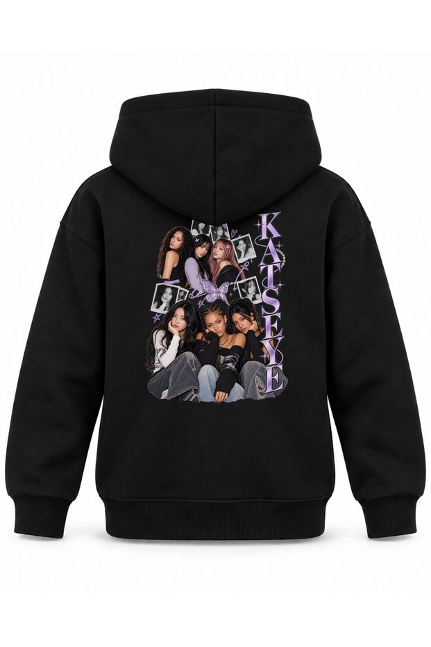 Katseye Butterfly Clip Archive Printed Children's Hooded Sweatshirt