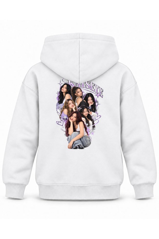 Katseye Half Tone Shadow Editorial Printed Children's Hooded Sweatshirt
