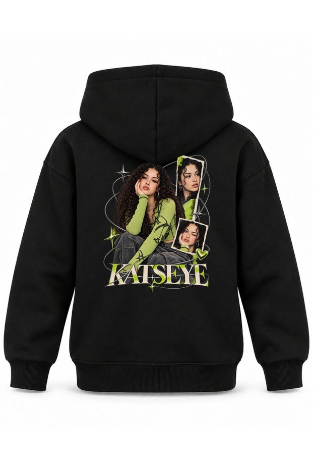 Katseye Steel Wire Graphic Printed Children's Hooded Sweatshirt