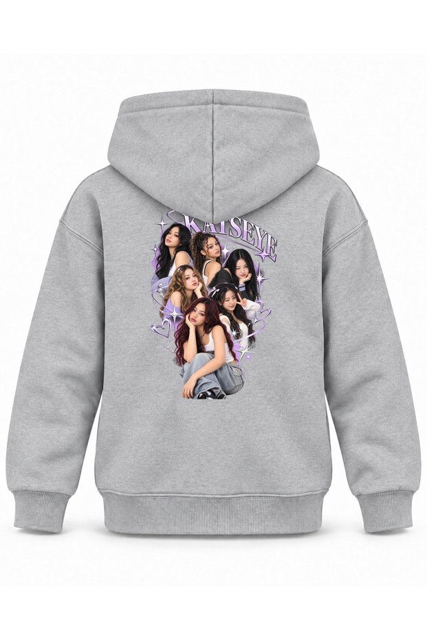 Katseye Half Tone Shadow Editorial Printed Children's Hooded Sweatshirt