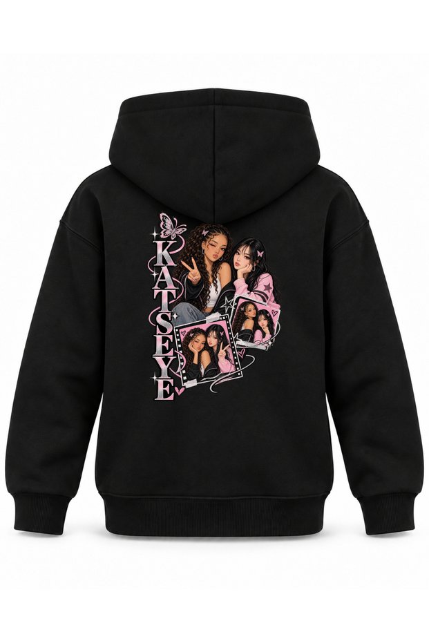 Katseye Butterfly Clip Character Printed Children's Hooded Sweatshirt