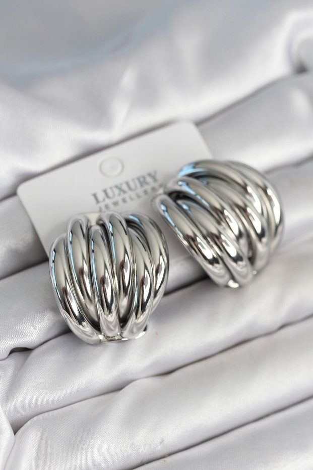 Brass Silver Color Vintage Women Earrings