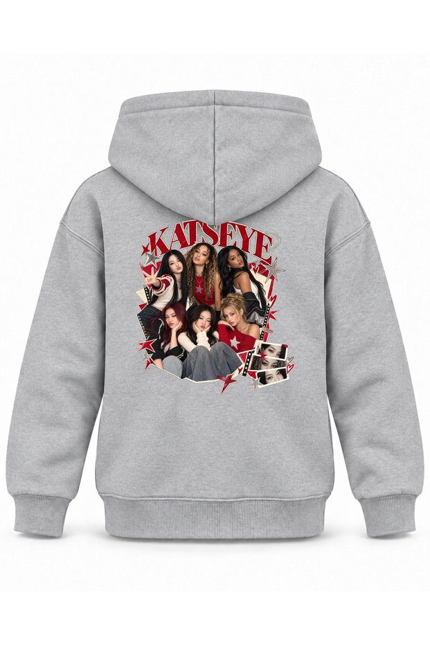 Katseye Comic Square Editorial Printed Children's Hooded Sweatshirt