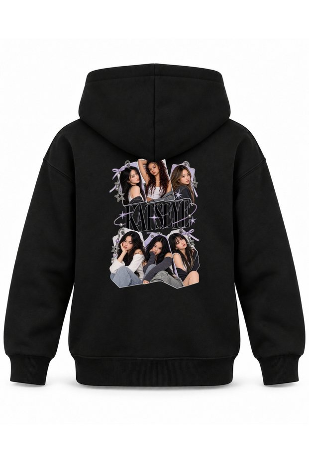 Katseye Display Case Label Portrait Printed Children's Hooded Sweatshirt