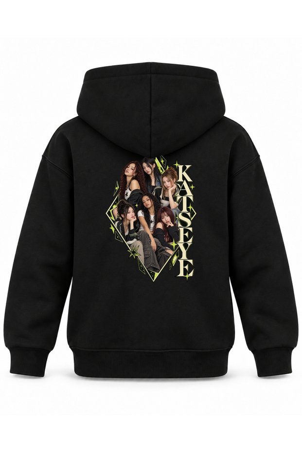 Katseye Diamond Sticker Portrait Printed Children's Hooded Sweatshirt
