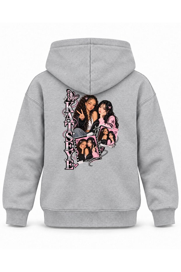 Katseye Butterfly Clip Character Printed Children's Hooded Sweatshirt