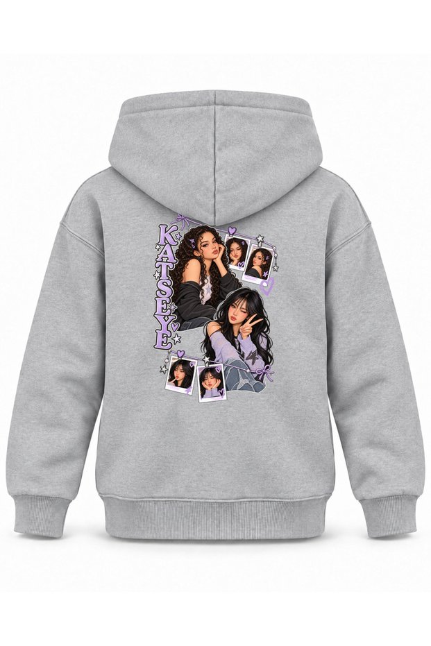 Katseye Photo Pegs Character Printed Children's Hooded Sweatshirt