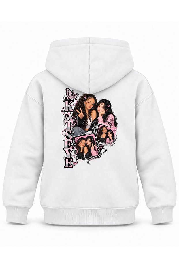 Katseye Butterfly Clip Character Printed Children's Hooded Sweatshirt