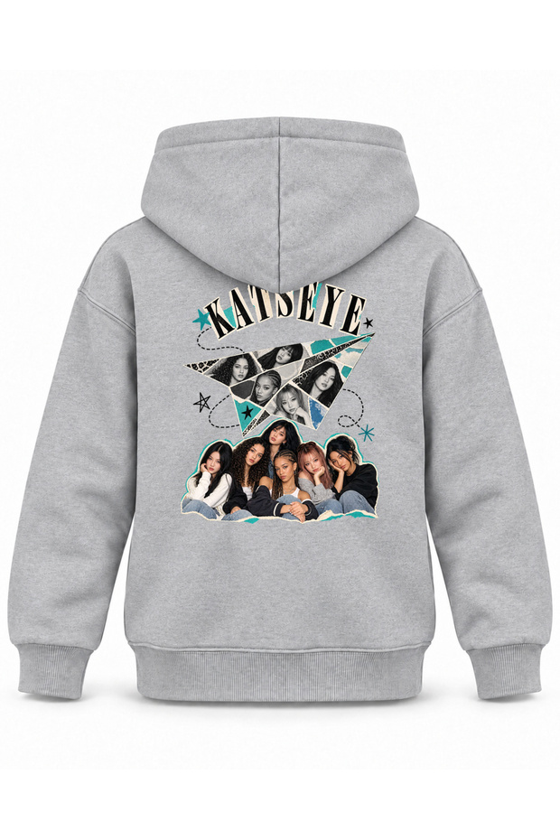 Katseye Paper Plane Archive Printed Children's Hooded Sweatshirt