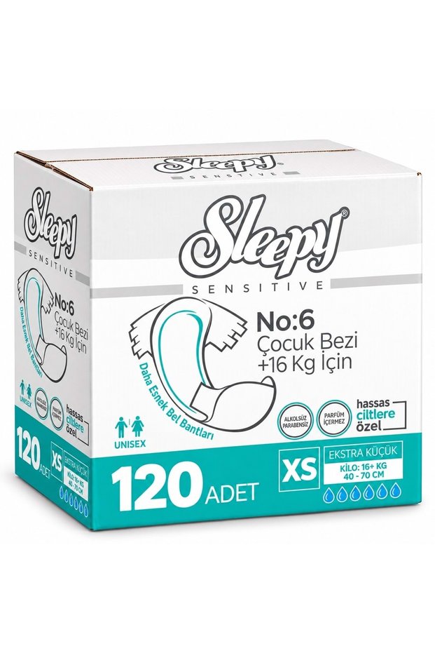 Diapers with Tape XS - Extra Small - Extra Small 120 Pieces (16+ kg Size 40-70 cm)