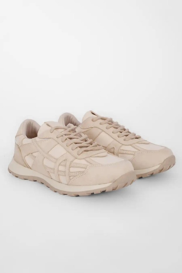 Beech Women's Nubuck Detailed Lace-Up Sports Shoes B4799