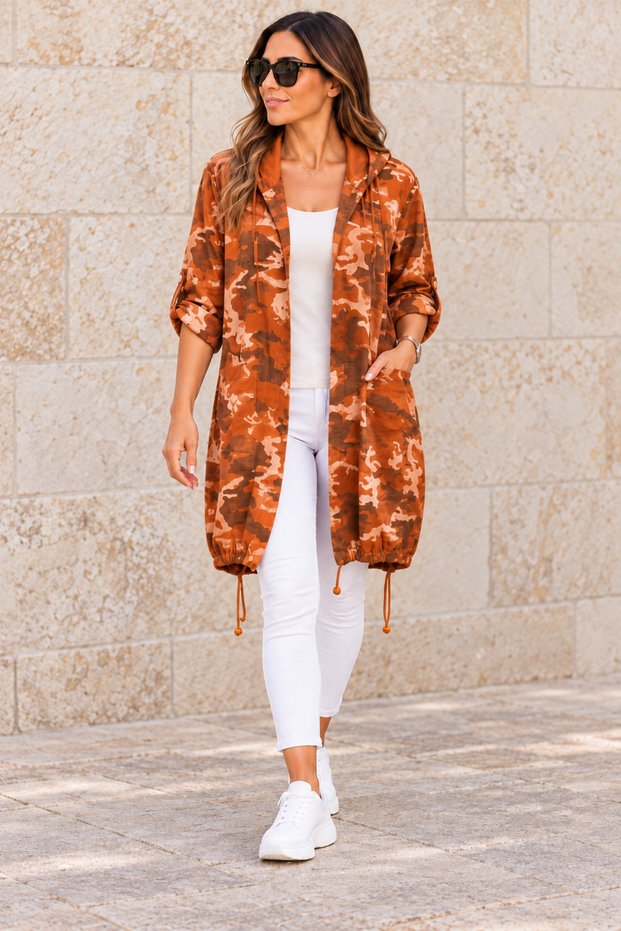 Women's Italian Linen Fabric Star Back Open Front Jacket