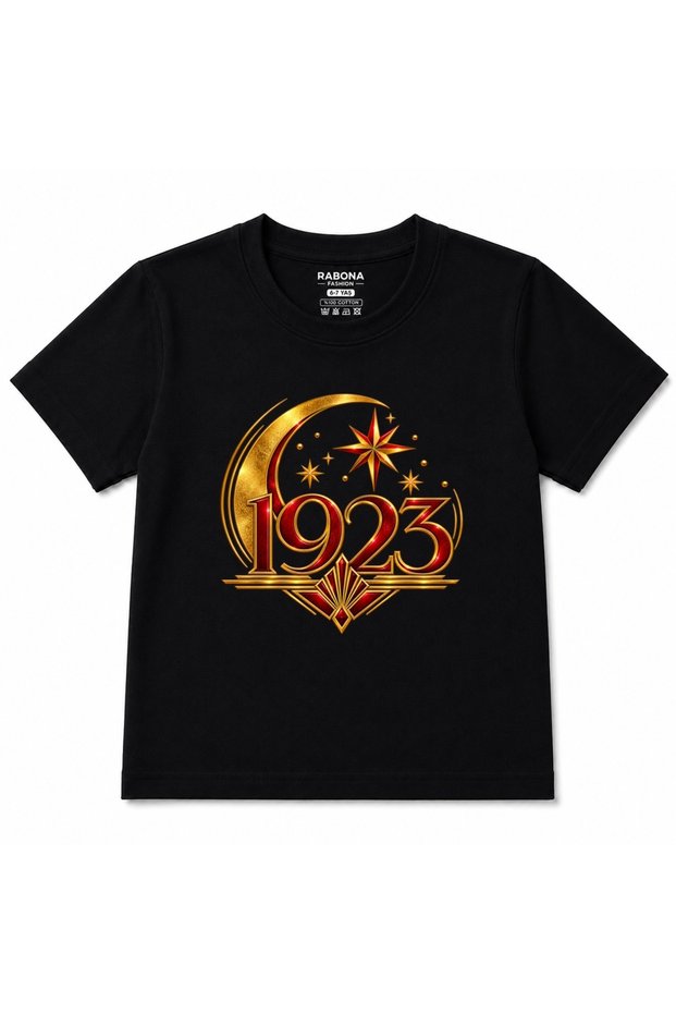 1923 Golden Crescent and Stars – Republican Themed Art Deco Design 100% Cotton Kids T-Shirt