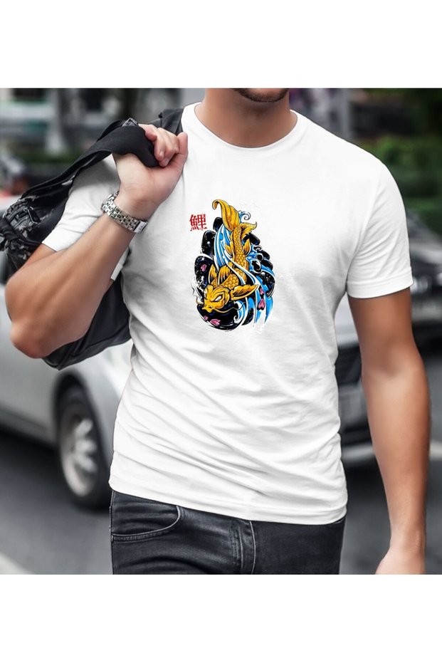 Fish Design White T-Shirt-1