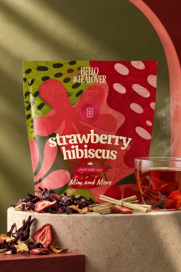Strawberry Hibiscus Tea - Strawberry Hibiscus Herbal Tea Doypack 40 g
