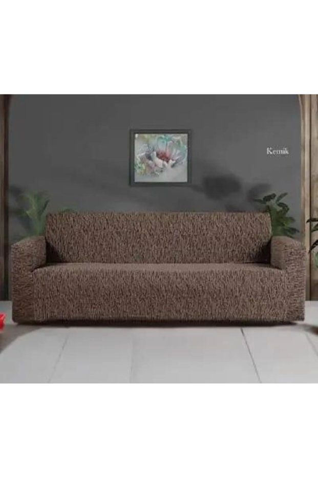Altınkoza Still Jacquard Stretch Maxi Sofa Cover / Modern / Luxury / 1St Quality (3+3+1+1) - Bone