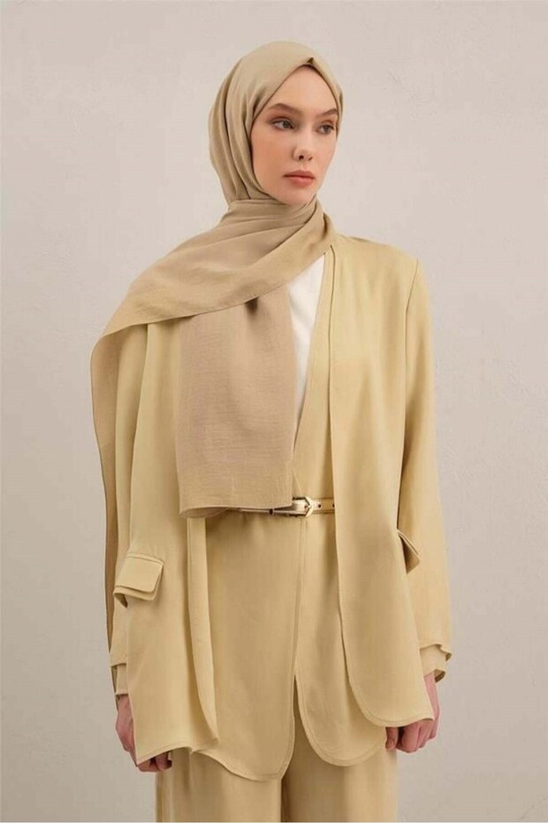 Bordered Shawl Stylish Modern Useful Daily Office Use Beige Shawl