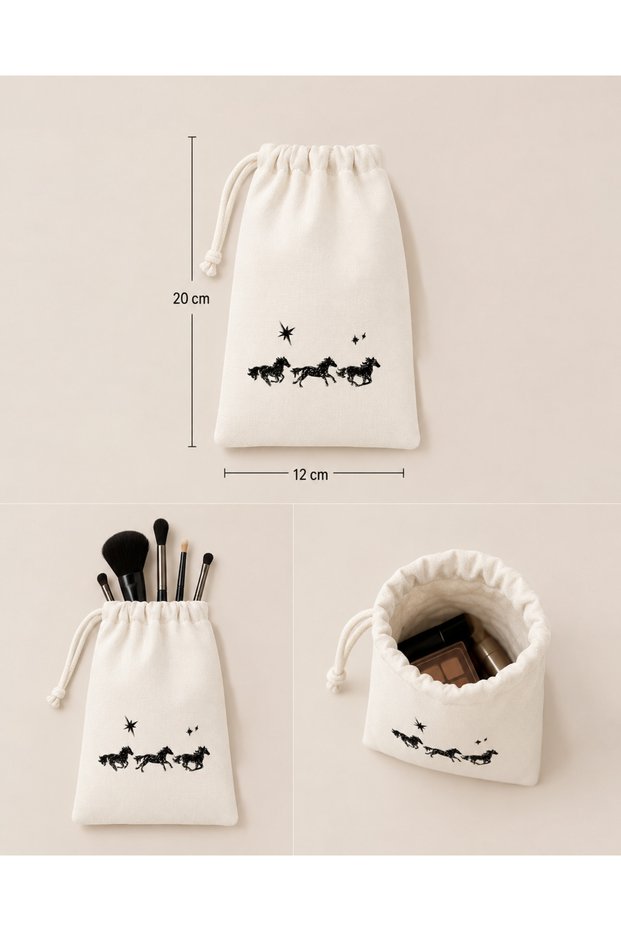 At Patterned Pouch Bag