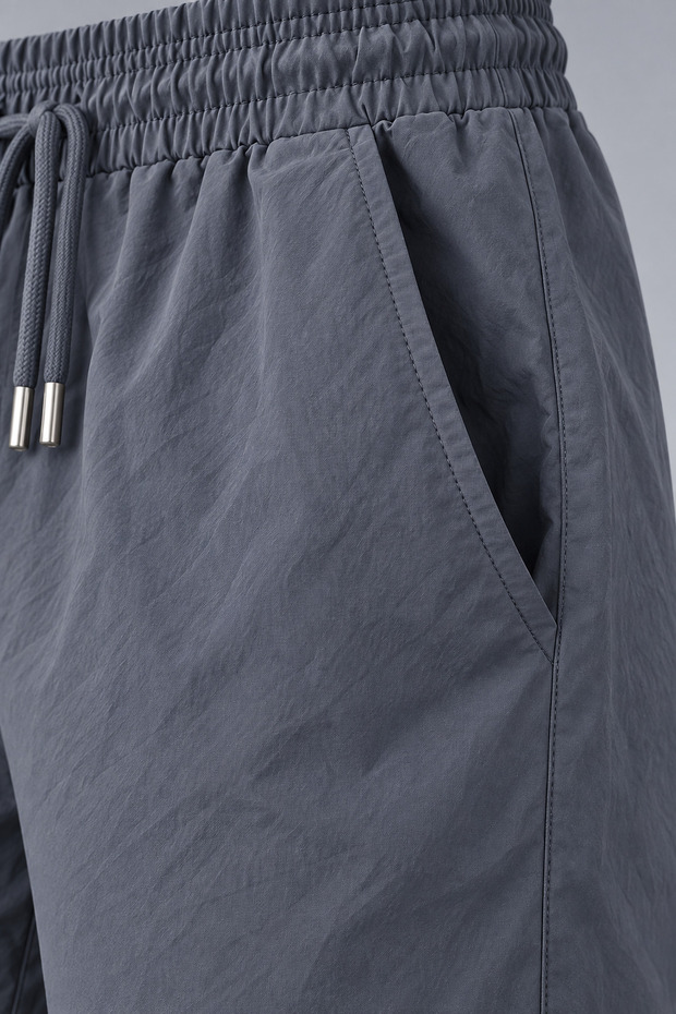 Parachute Fabric Smoked Men's Shorts with Side Pockets
