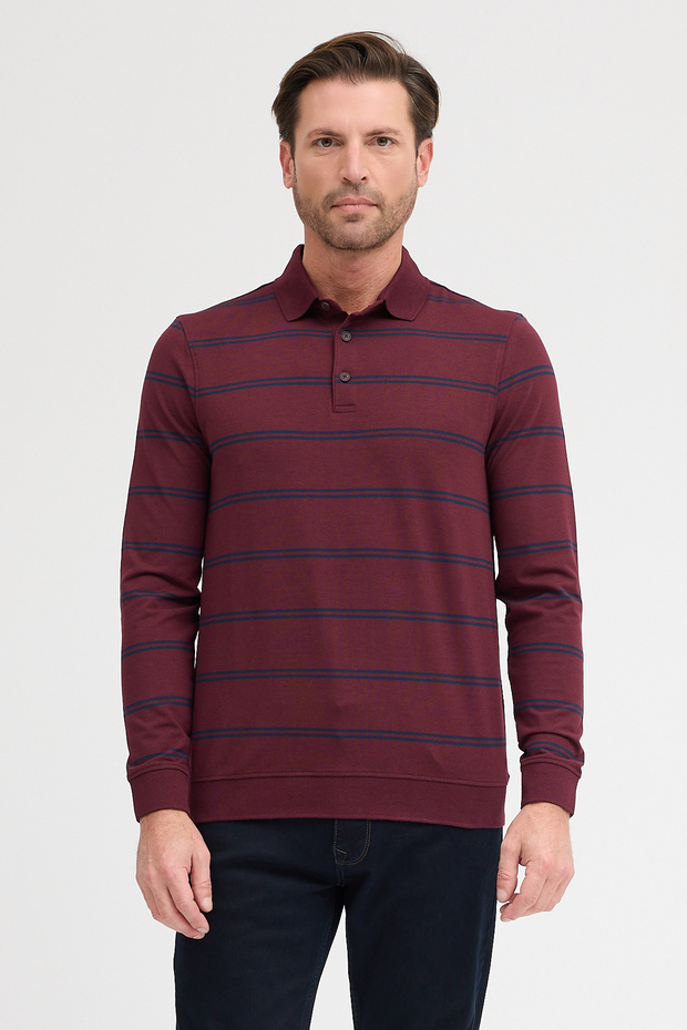 Men's Polo Neck Long Sleeve Sweatshirt