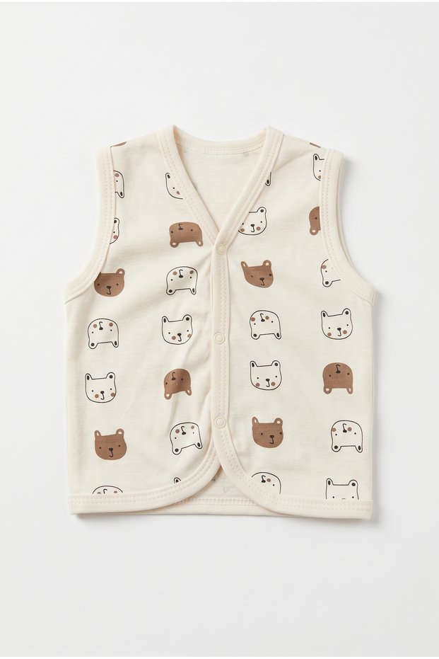 Teddy Bear Combed Cotton Baby Vest 6-9-12-18-24 Months