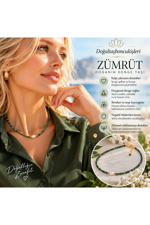 Emerald Green Pearl Necklace