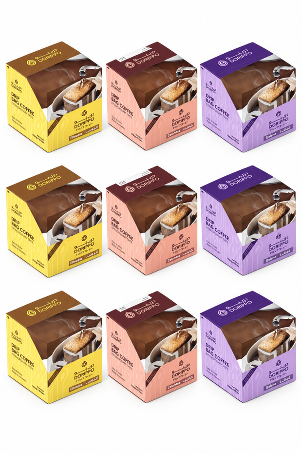 Mixed Drip Bag Coffee, Ethiopia Colombia Geisha, 9 Boxes, 90 Bags x 10g (900g)