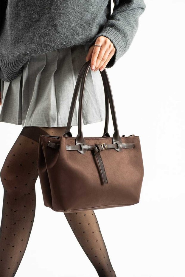 Moon7465 Suede Shoulder Bag Brown