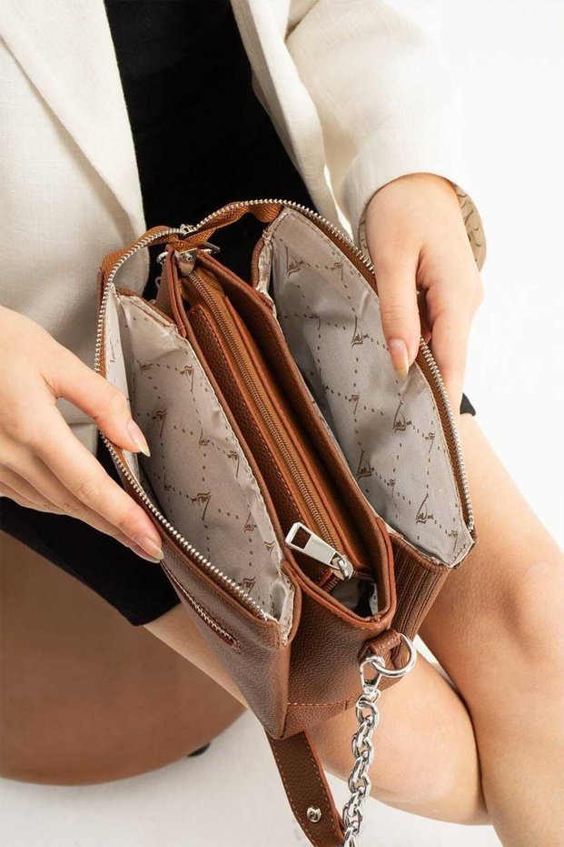 Asl738 Shoulder Bag Taba Striped