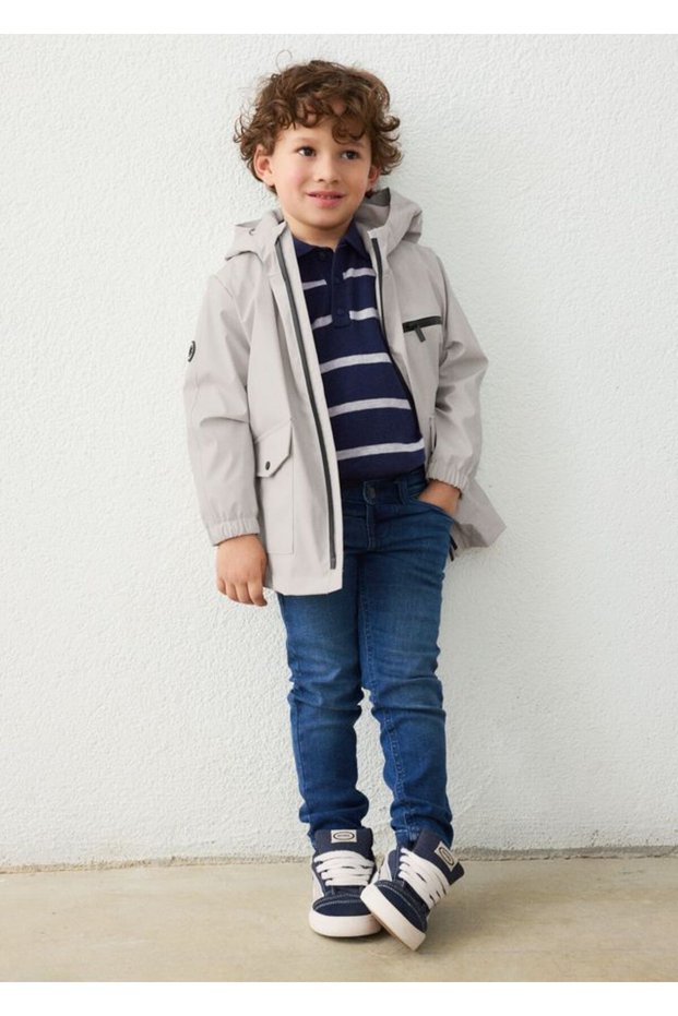 Boy's Hooded Raincoat Cream 4478