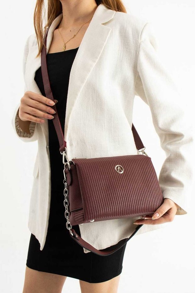 Asl738 Shoulder Bag Bordo Striped