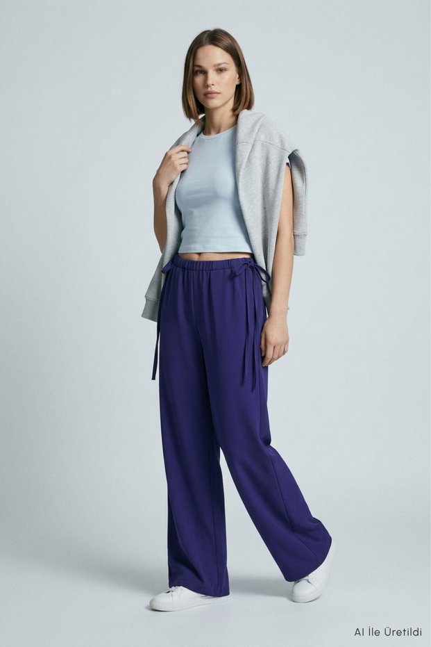 Side-Tie Slim Elastic Pants 8426A Laci