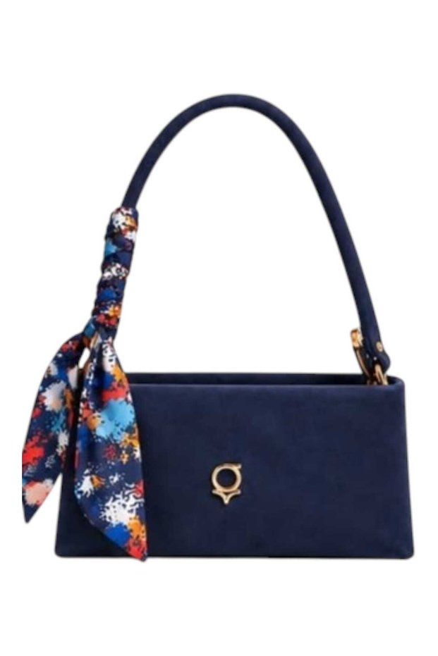 Ber2010 Suede Shoulder Bag Dark Blue